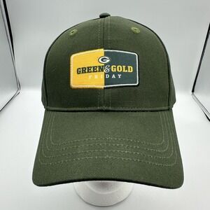 Green Bay Packers Hat Cap Strap Back Mens One Size Green NFL Football Idegy